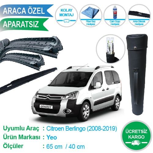 CITROEN BERLİNGO ÖN VE ARKA SİLECEK SÜPÜRGE TAKIMI ÇANTA HEDİYELİ