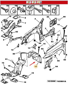 CITROEN C5 ÇAMURLUK DAVLUMBAZI SAĞ ÖNÜN ARKASI 2001 - 2008