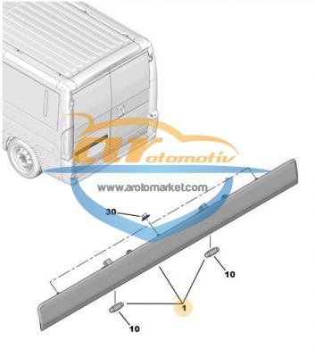 CITROEN JUMPER PLAKA ÜSTÜ ÇITA LAMBALI ORİJİNAL 2007 - 2015