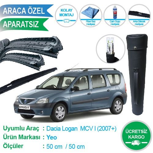 DACIA LOGAN MCV ÖN VE ARKA SİLECEK SÜPÜRGE TAKIMI ÇANTA HEDİYELİ