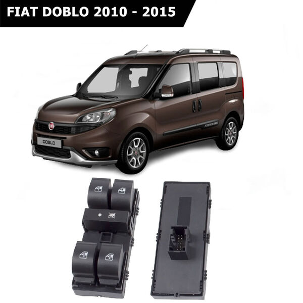 Fiat Doblo Dörtlü Cam Düğmesi Çerçeve Hariç 12 Pinli 2010 - 2015