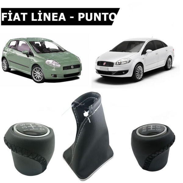 Fiat Linea Punto Siyah Deri Vites Topuz Ve Körük Seti
