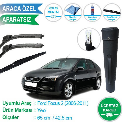 FORD FOCUS 2 ÖN VE ARKA SİLECEK SÜPÜRGE TAKIMI ÇANTA HEDİYELİ