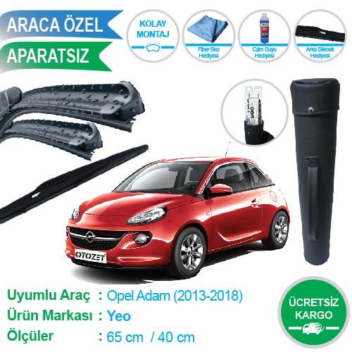 OPEL ADAM ÖN VE ARKA SİLECEK SÜPÜRGE TAKIMI ÇANTA HEDİYELİ