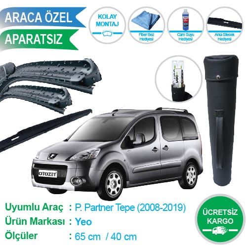 PARTNER TEPEE ÖN VE ARKA SİLECEK SÜPÜRGE TAKIMI ÇANTA HEDİYELİ