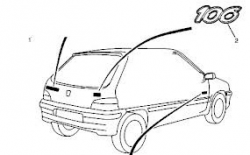 Orjinal - PEUGEOT 106 ARKA (106) YAZISI Orjinal - PEUGEOT 106 ARKA (106) YAZISI