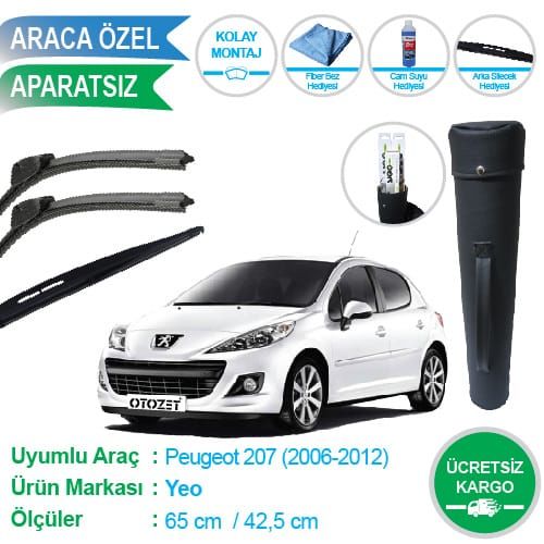 PEUGEOT 207 ÖN VE ARKA SİLECEK SÜPÜRGE TAKIMI ÇANTA HEDİYELİ