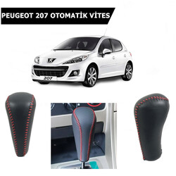 Peugeot 207 Otomatik Vites Topuzu Deri Kırmızı Dikişli 2403EF - Thumbnail