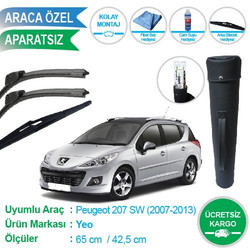 yerli üretim - PEUGEOT 207 SW ÖN VE ARKA SİLECEK SÜPÜRGE TAKIMI ÇANTA HEDİYELİ