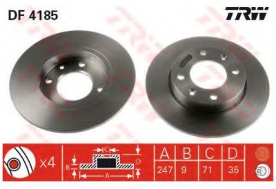 PEUGEOT 307 ARKA DİSK TAKIMI BİLYASIZ TRW 2001 - 2004