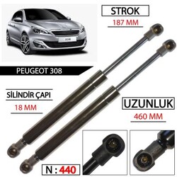 İthal - PEUGEOT 308 HATCHBACK KASA BAGAJ AMORTİSÖR TAKIMI YAN SANAYİ