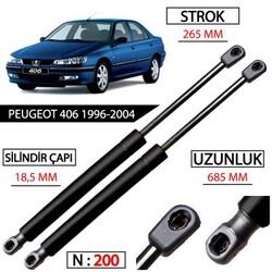 İthal - PEUGEOT 406 KAPUT AMORTİSÖRÜ TAKIM