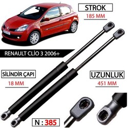 yan sanayi - RENAULT CLIO III BAGAJ AMORTİSÖR TAKIMI 2006-2011 YAN SANAYİ 8200299546