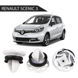 yerli üretim - Renault Scenic 3 Kasa İç Döşeme Klipsi 100 Adetli Paket 9345ZN