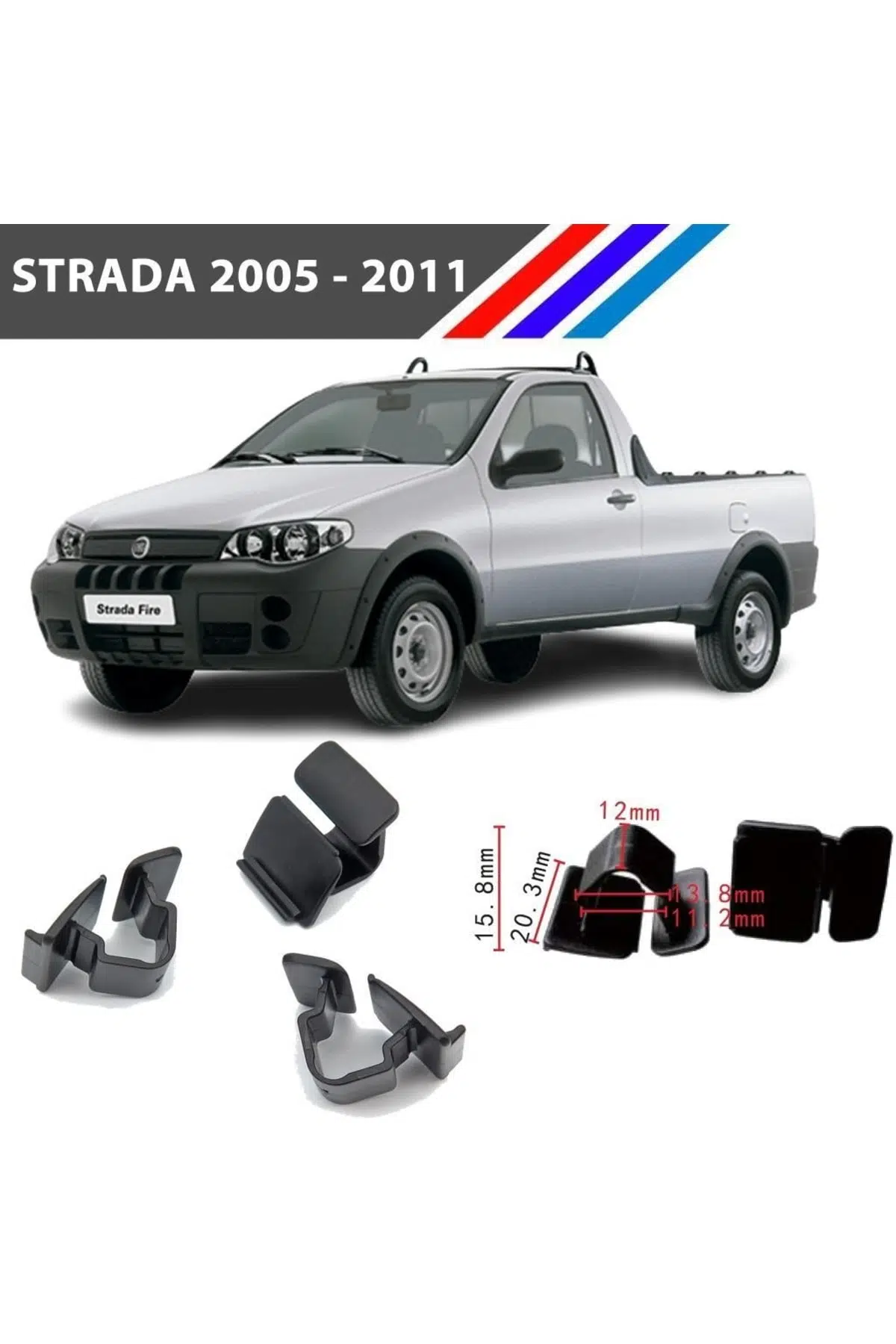 Fiat Strada Kaput Izalatör Klipsi 2005 - 2011 25 Adetli Paket Fiat Strada Kaput Izalatör Klipsi 2005 - 2011 25 Adetli Paket