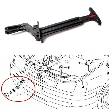 Kaput Açma Mandalı Volkswagen Passat 1997-2000 3B0823593C