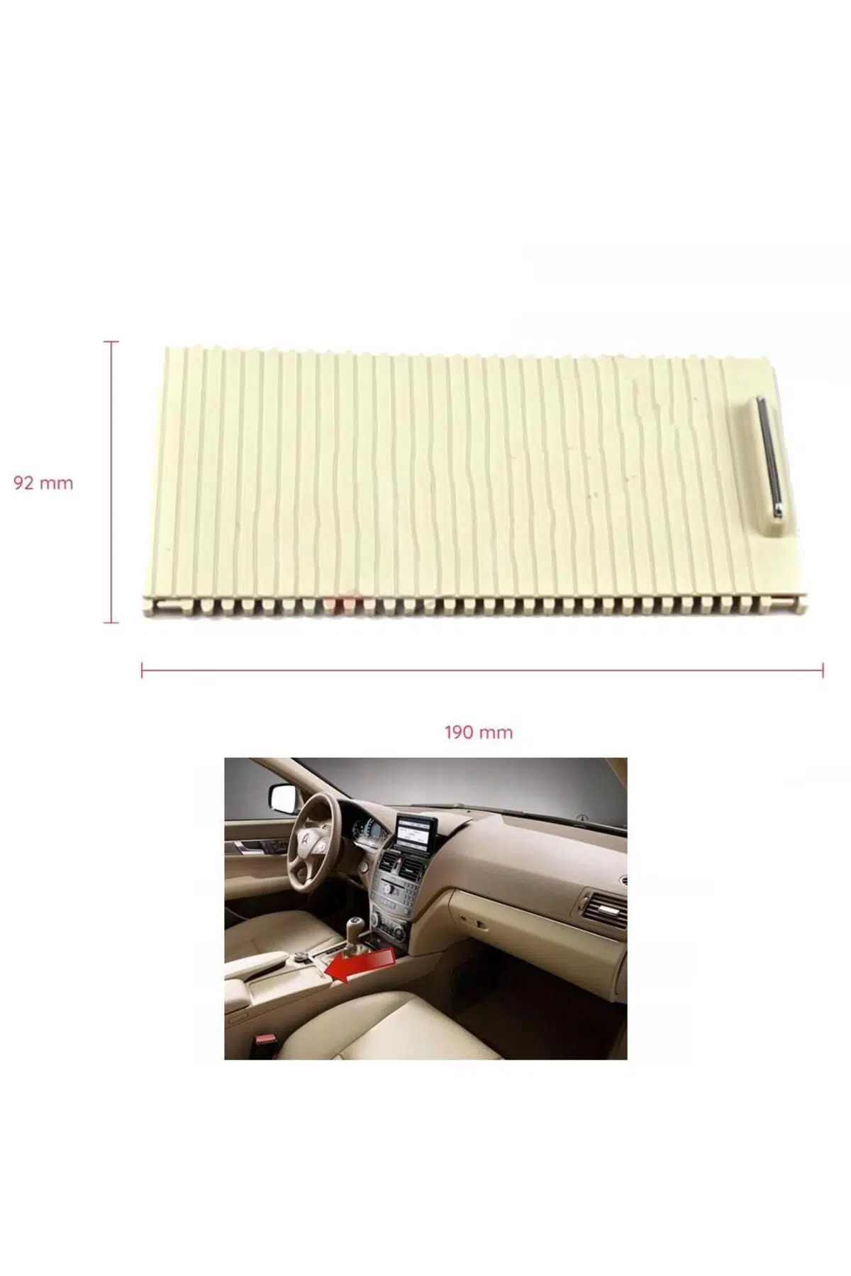 Mercedes W204 - W212-C180-C200 Orta Konsol Bardaklık Perdesi Bej Renk Mercedes W204 - W212-C180-C200 Orta Konsol Bardaklık Perdesi Bej Renk
