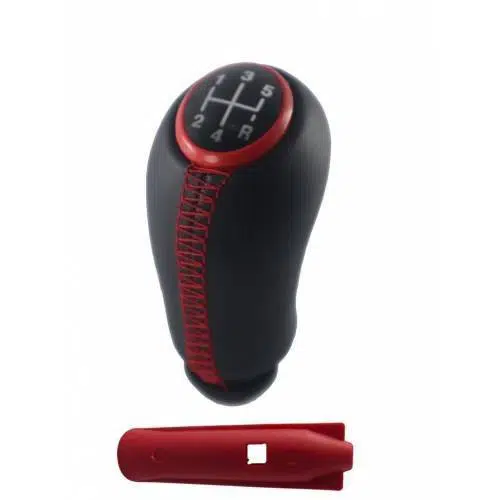 Renault Kangoo Deri Vites Topuzu Siyah Kırmızı Kapaklı