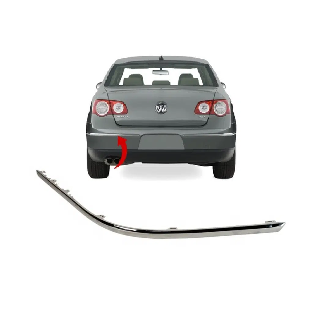 Volkswagen Passat B6 Sol Arka Tampon Nikelaj Çıtası 2006-2010 3C5807459A 3C5807460A